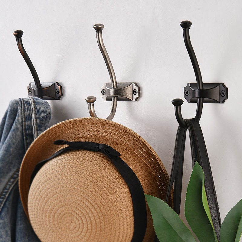 Shoe Cabinet Metal Cloister Hook Single Idea Wall-mounted Wall Punching Fixed Clothes Hook American Hung Clothes Hook Entrance-Taobao