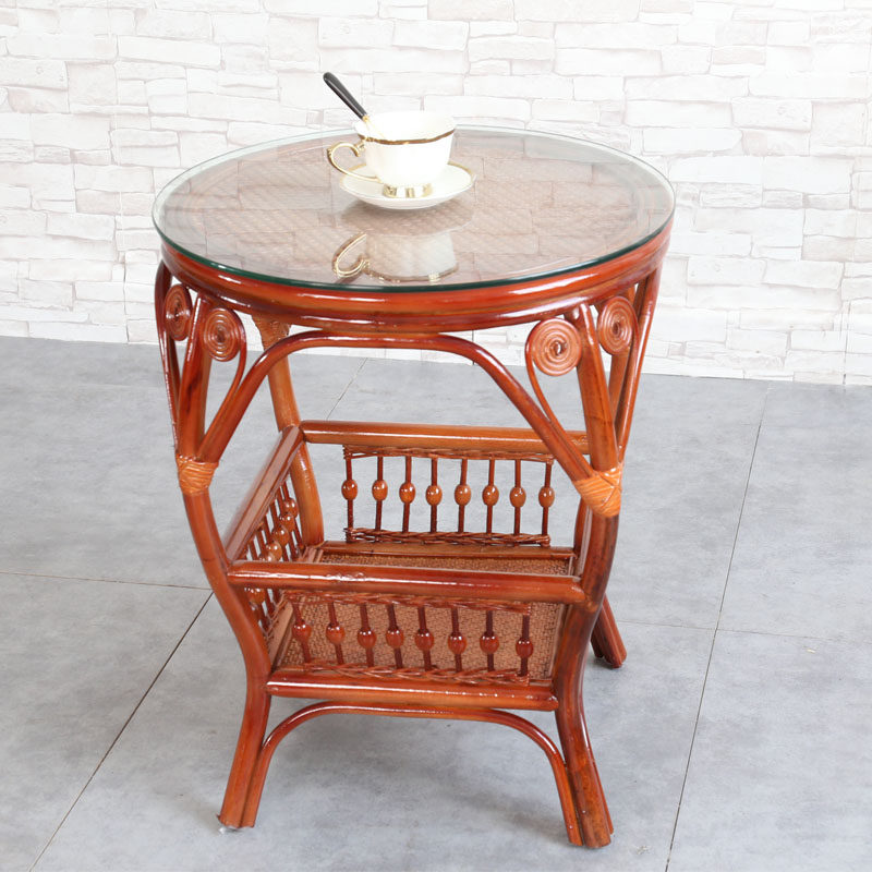 Real vine small tea table single small round table rattan choreography small table rattan small table rattan storage mat surface round a few tea tea table combinations