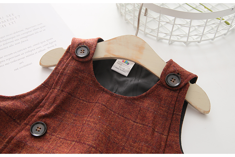 Váy vest bé 2019 xuân mới cho bé gái Quần áo trẻ em Váy kẻ sọc qz-4960 áo đầm trẻ em
