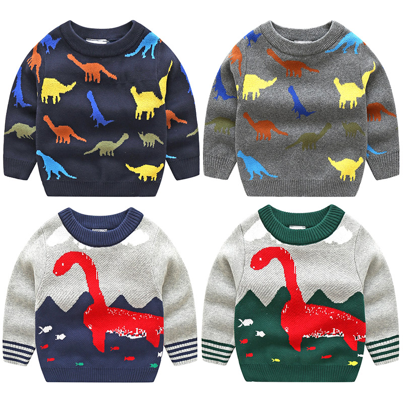 Baby dinosaur sweater 2022 autumn and winter new boy children's clothing children's pullover sweater my-1365