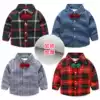 Baby boy shirt velvet 2021 winter new children's clothing thickened long-sleeved plaid shirt tx-6336