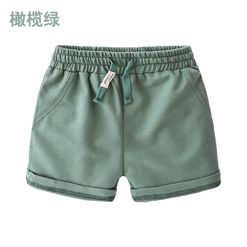 Olive Greenbaby motion shorts   2021 summer wear new pattern Boy Children's wear children Tether trousers kz-c171