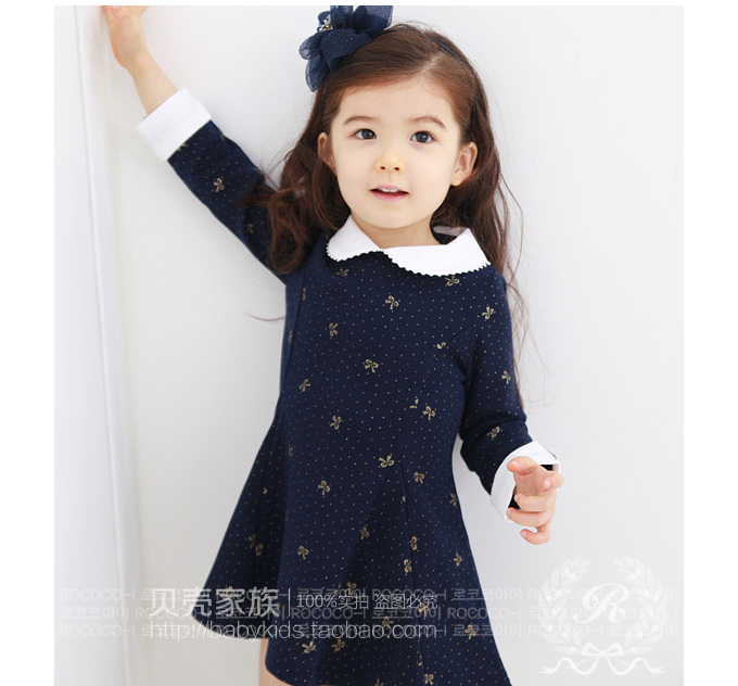 Xuân 2019 phiên bản Hàn Quốc của quần áo trẻ em gái mới in quần áo trẻ em dài tay váy qz-0416 váy đầm trẻ em 13 tuổi