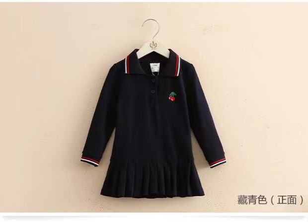 Váy bé gái 2019 xuân mới quần áo bé gái trẻ em xếp li váy dài tay qz-4963 đầm đẹp cho be gái 7 tuổi