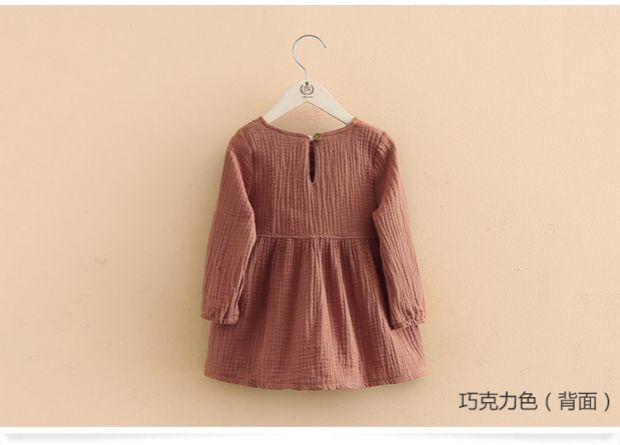 Váy thêu cho bé mùa xuân 2019 bé gái mới cho bé mặc váy dài tay dài cho bé qz-3907 váy xinh cao cấp cho bé