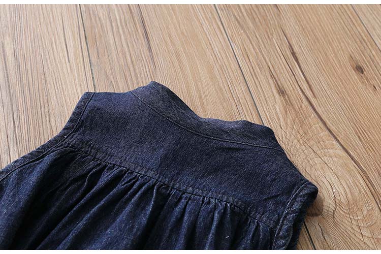 Bé denim váy 2018 mùa hè Hàn Quốc phiên bản mới cô gái trẻ em quần áo trẻ em không tay váy qz-4763