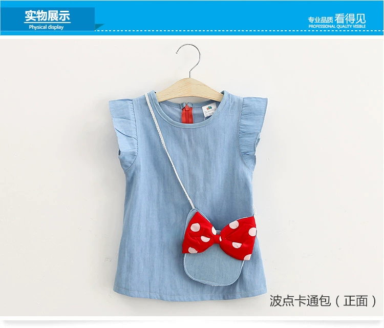 Váy vest bé gái denim hè 2018 phiên bản Hàn Quốc của bé gái mới Quần áo trẻ em váy qz-2722