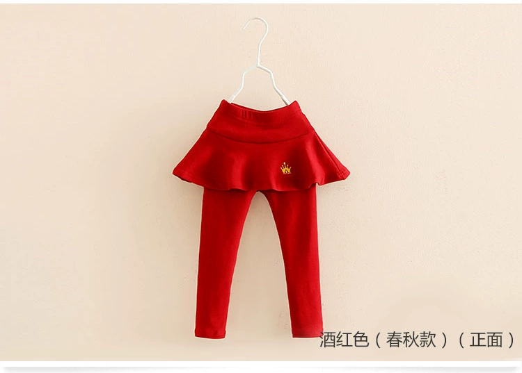 Quần legging thêu trẻ em 2019 mùa thu mới cho bé gái quần áo trẻ em quần váy kz-9026 - Quần