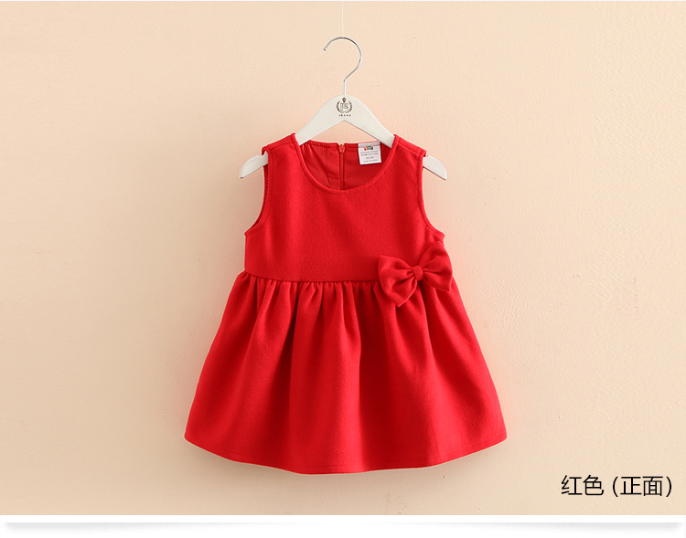 Mặc mùa thu và mùa đông cho bé gái Hàn Quốc nơ mới mặc cho bé gái váy vest qz-2153 shop đồ trẻ em