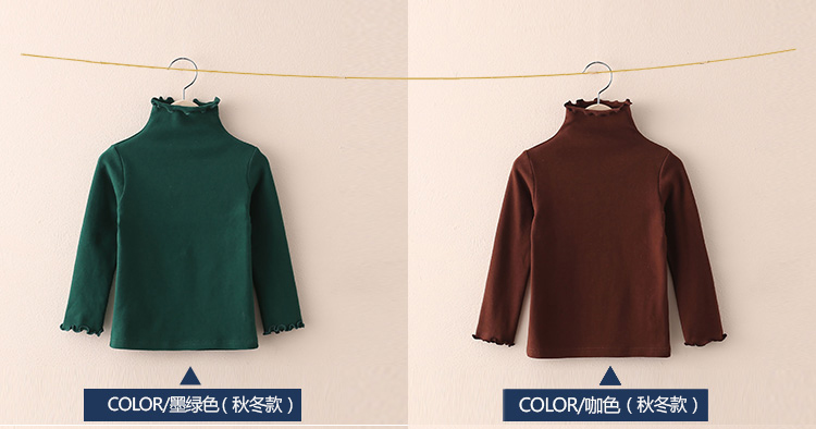 Áo len đáy tai bé bằng gỗ 2018 thu đông mới cho bé gái cổ cao cộng với áo thun nhung dày tx-6090 áo thun trẻ em thái lan