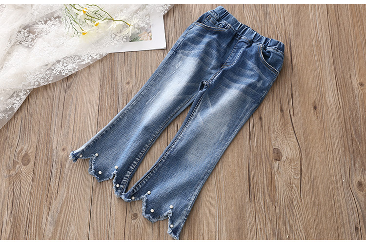 Quần jeans bé gái 2019 xuân hè phiên bản Hàn Quốc của bé gái mới quần áo trẻ em quần dài kz-a936 quần bơi bé trai