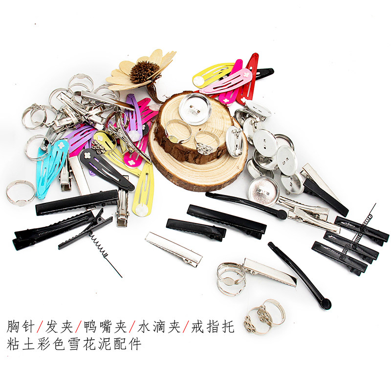 (9 9) Clay Color Snowflake Clay Accessories Brooch Hairpin Hairpin Clip Duckbill Nip Drop Clip Ring Nursery Hair Clip