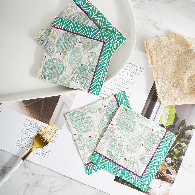 Love House Green Beauty style paper towels 6 small packaging ultra soft art eco-friendly colorful printed Western-style napkin paper handkerchief