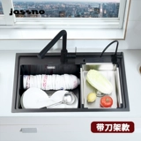 Шаг высокий и низкий слот 304 раковина из нержавеющей стали шаг -тип кухни для мытья бассейн водянистый горшок с ручной ручной работы большой бассейн черный