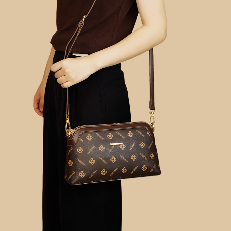 French Dudk Genuine Leather 2026 New Model Middle-Aged Mother's High-End Women's Handbag with Monogram, Shoulder and Crossbody Small Square Bag French Dudk Genuine Leather 2026 New Model Middle-Aged Mother's High-End Women's Handbag with Monogram, Shoulder and Crossbody Small Square Bag