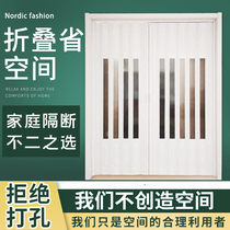 PVC transparent folding door Indoor partition Living room Kitchen bathroom Shopping mall exhibition hall Plastic hanging rail telescopic door