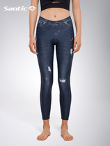 Santic forest guest 21 womens summer riding high-play imitation denim size sports pants bicycle trousers