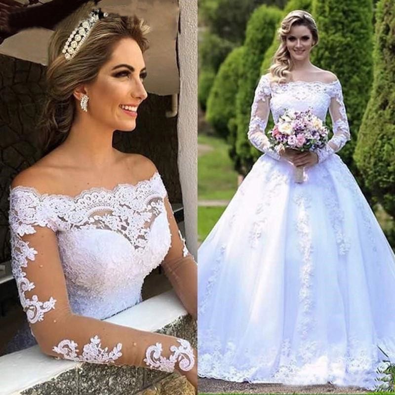 Long Sleeve Lace Wedding Dress Wedding Gowns Off Shoulder Long Sleeve Lace Wedding Dress Wedding Gowns Off Shoulder