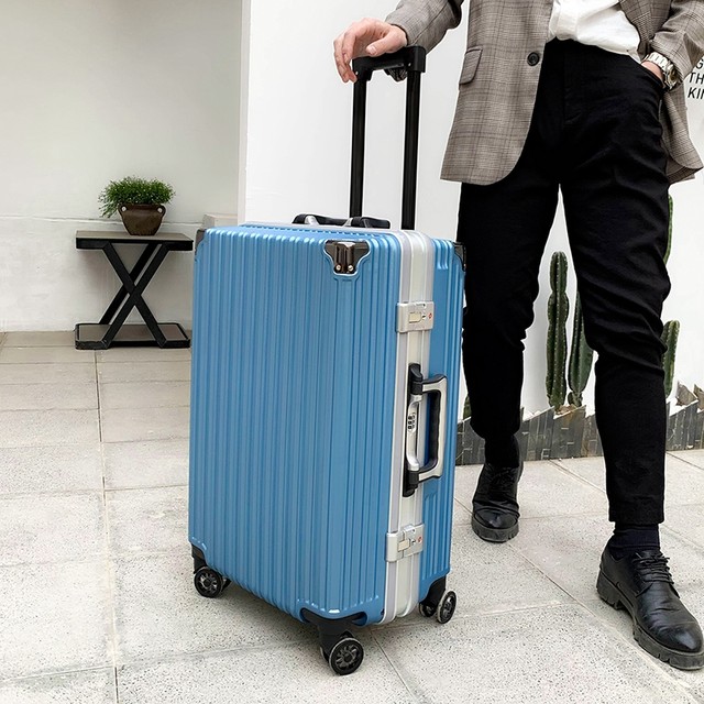 Zihao Glacier Blue Box Suitcase Trolley Case Men's Trendy Fashion Strong and Durable Aluminum Frame 20242628