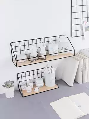 Dormitory wall rack-free wall-mounted hanging room bedside cosmetics hanging wall bedroom storage shelf