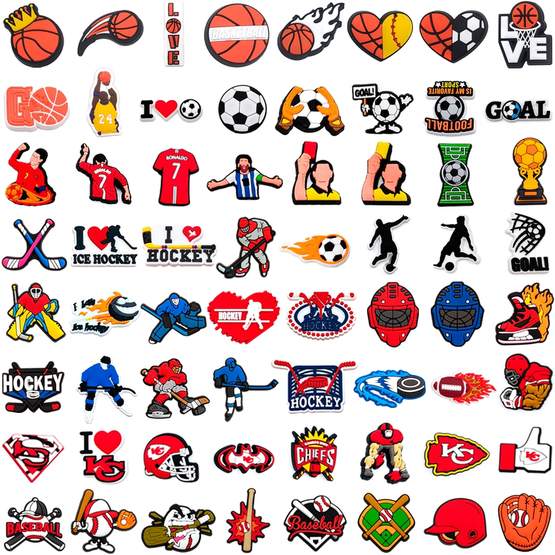 Set Football Basketball Ice Hockey Baseball Zhibixing Hole Shoe Decorative Shoe Flower Crocs Shoe Buckle DIY Shoe Accessories