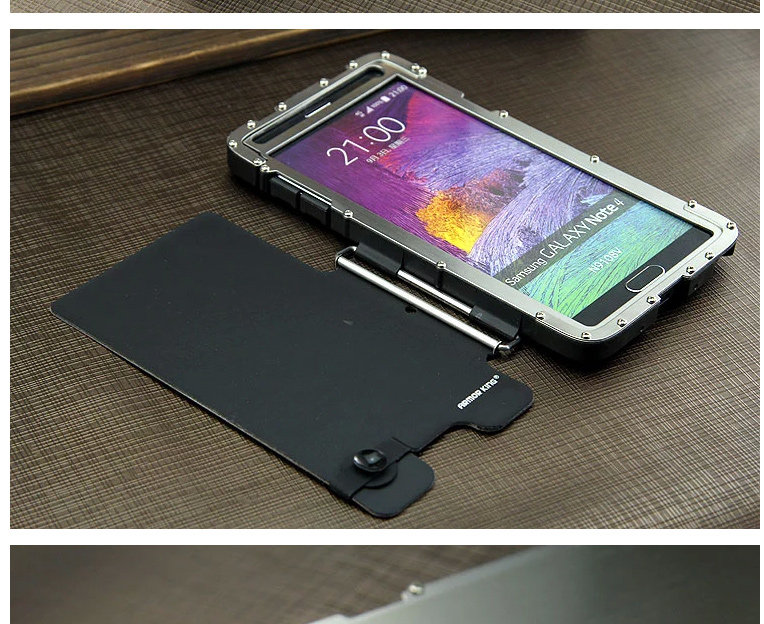 Armor King Iron Man Luxury Shockproof Stainless Steel Aluminum Metal Flip Case Cover for Samsung Galaxy Note 4 N9100