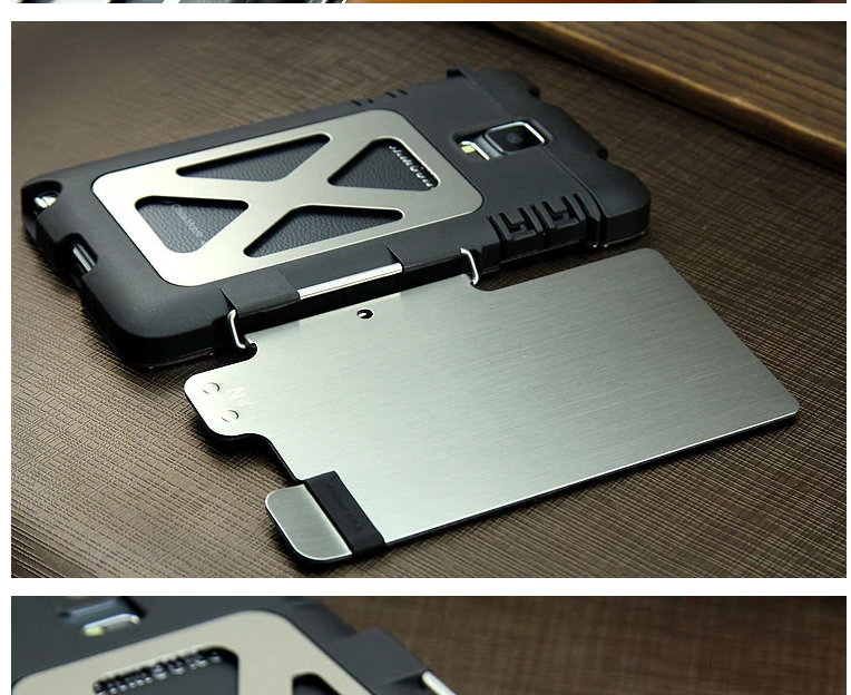 Armor King Iron Man Luxury Shockproof Stainless Steel Aluminum Metal Flip Case Cover for Samsung Galaxy Note 4 N9100