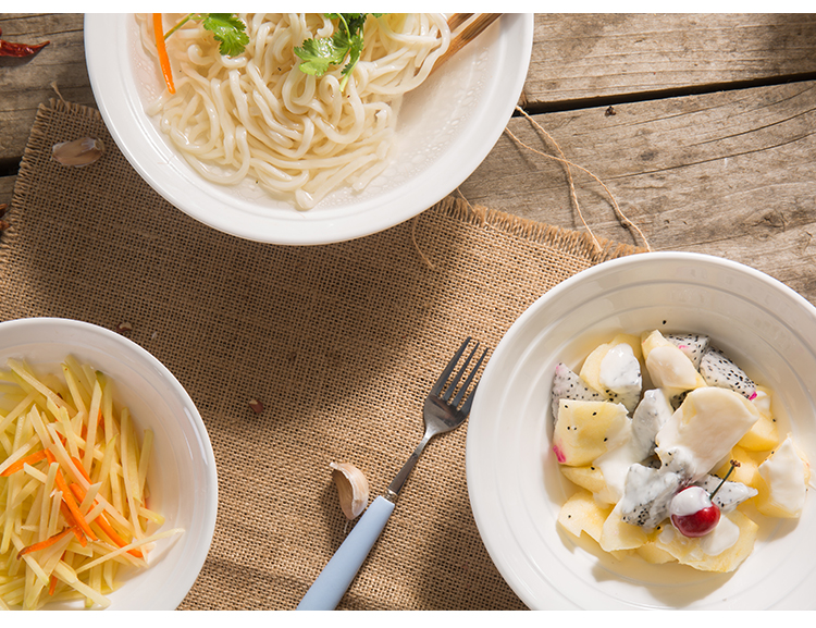 Hua Khánh Bên ngoài Bát sứ trắng Nhật Bản Bát mì lớn Bát súp Bát Cơm gia dụng Bát sứ Bát đũa ăn cơm