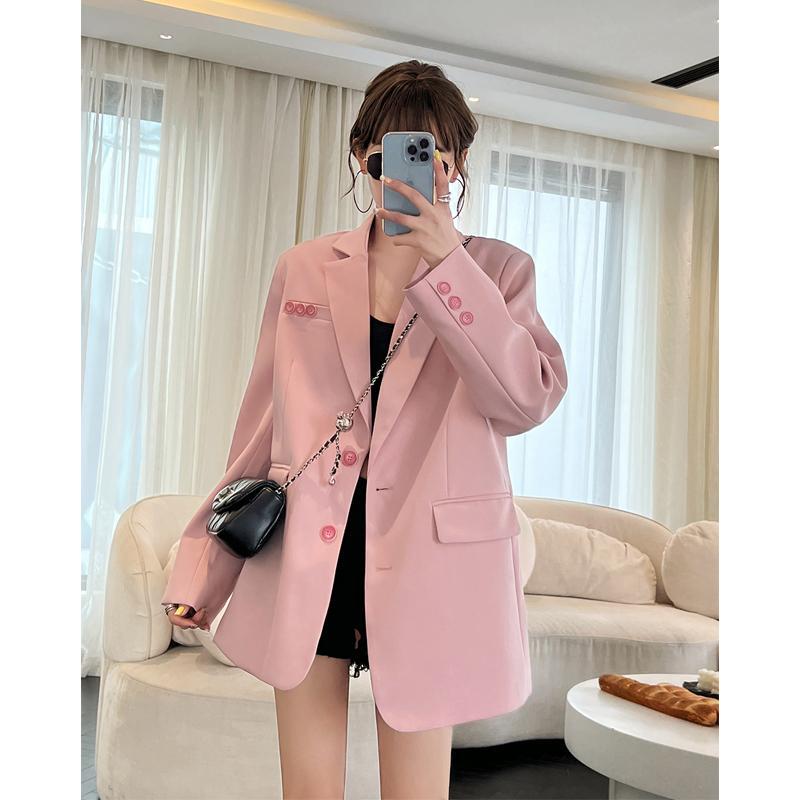Blazer for Women, Korean Style, Unique Design, Niche Personality Top, New Spring and Autumn Casual Fashion Pink Suit Blazer for Women, Korean Style, Unique Design, Niche Personality Top, New Spring and Autumn Casual Fashion Pink Suit