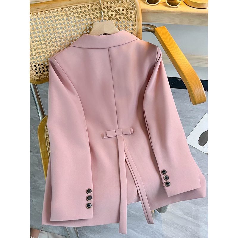 Pink Bow Blazer for Women, Korean Style, New Unique and Super Stylish Designer Loose-Fitting Suit Jacket for Women Pink Bow Blazer for Women, Korean Style, New Unique and Super Stylish Designer Loose-Fitting Suit Jacket for Women