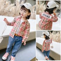 Child Shirt Long Sleeve Girl Plaid Shirt Spring Autumn New Baby Han Version Loose Blouse Foreign Air Baby Jacket
