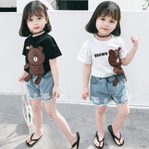 Summer dress male and female child foreign air cute T-shirt baby cartoon pure cotton blouse child Cubs Cubs half sleeve undershirt