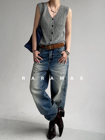 RARAMAX克制感时髦~空气凉感不沾身 混色亚麻纱 CLASSIC 针织马甲