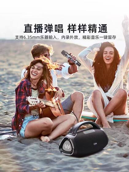 维尔晶D20无线家用户外便携手提K歌广场舞音箱蓝牙音响超重低音炮