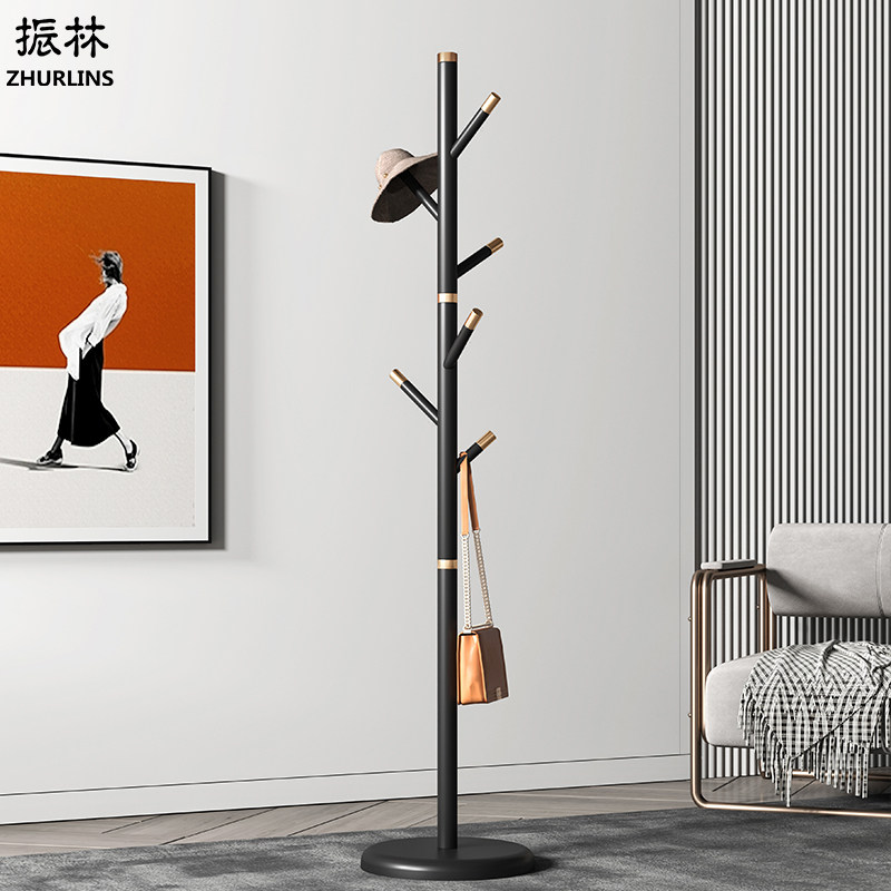 Light Extravagant Hat Rack Solid Wood Log Hung Hanger Floor Home Minimalist Modern Bedroom House Silent Wind Standing Clothes Rack
