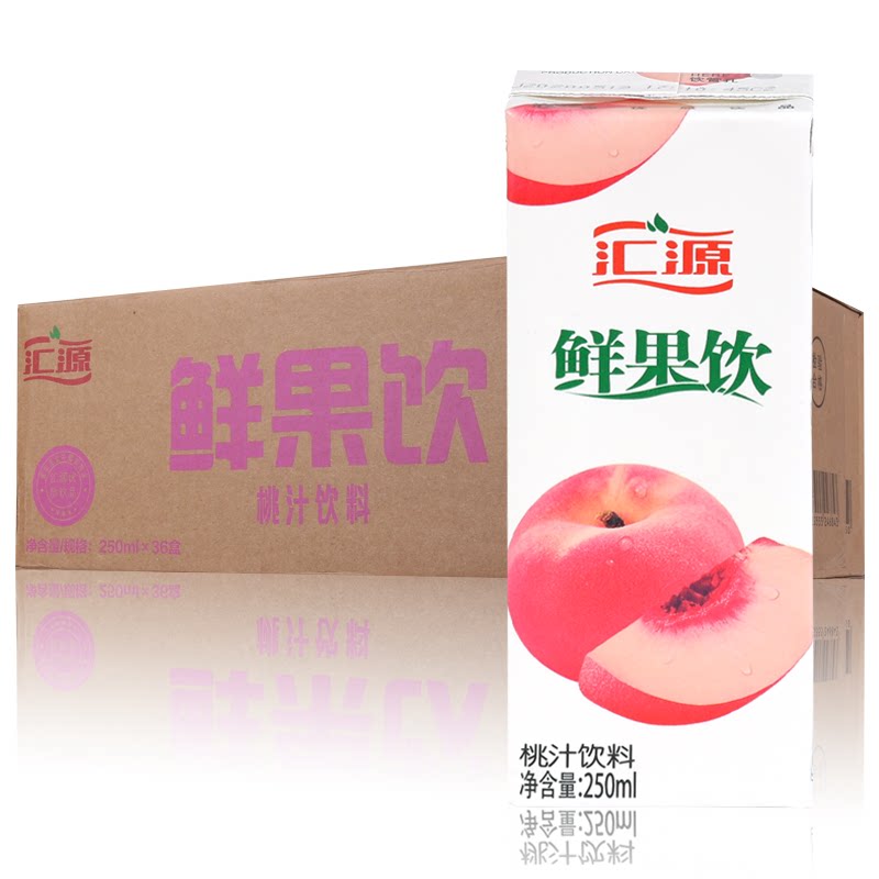 Huiyuan juice Fresh fruit drink Peach juice drink Peach flavor 250ml*36 bottles full carton Peach juice fruit drink Outside the United States