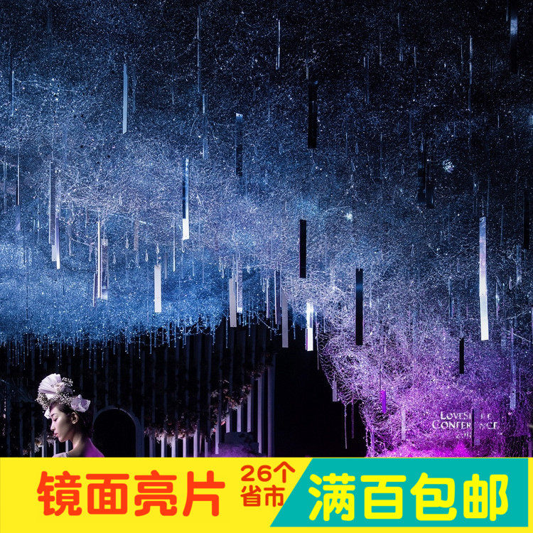 Wedding props new mirror bright aerial suspension ceiling stage background decoration shopping mall window hanging wedding supplies