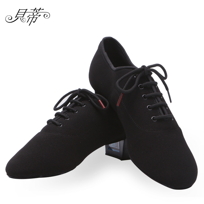 Betty Latin dance shoes Men's professional soft-soled high-heeled Oxford cloth National standard dance Cha Rumba dance practice 417