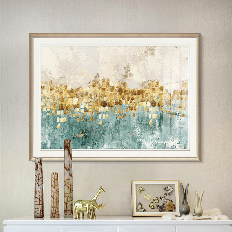 American-Style Light Luxury Restaurant Decorative Painting, Simple and Elegant Living Room Entrance Foyer, French-Style Sideboard Horizontal Hanging Painting, Bedroom Wall Art
