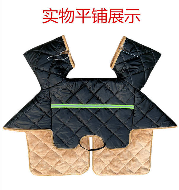 Curved beam motor windshield quilt PU leather enlarged, thickened and velvet warm and waterproof men and women 110 windshield winter