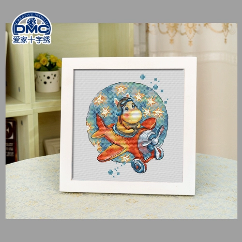 Французский набор для вышивки крестом DMC с животным узором для гостиной и спальни, серия с точным принтом бегемота-Маленький самолет