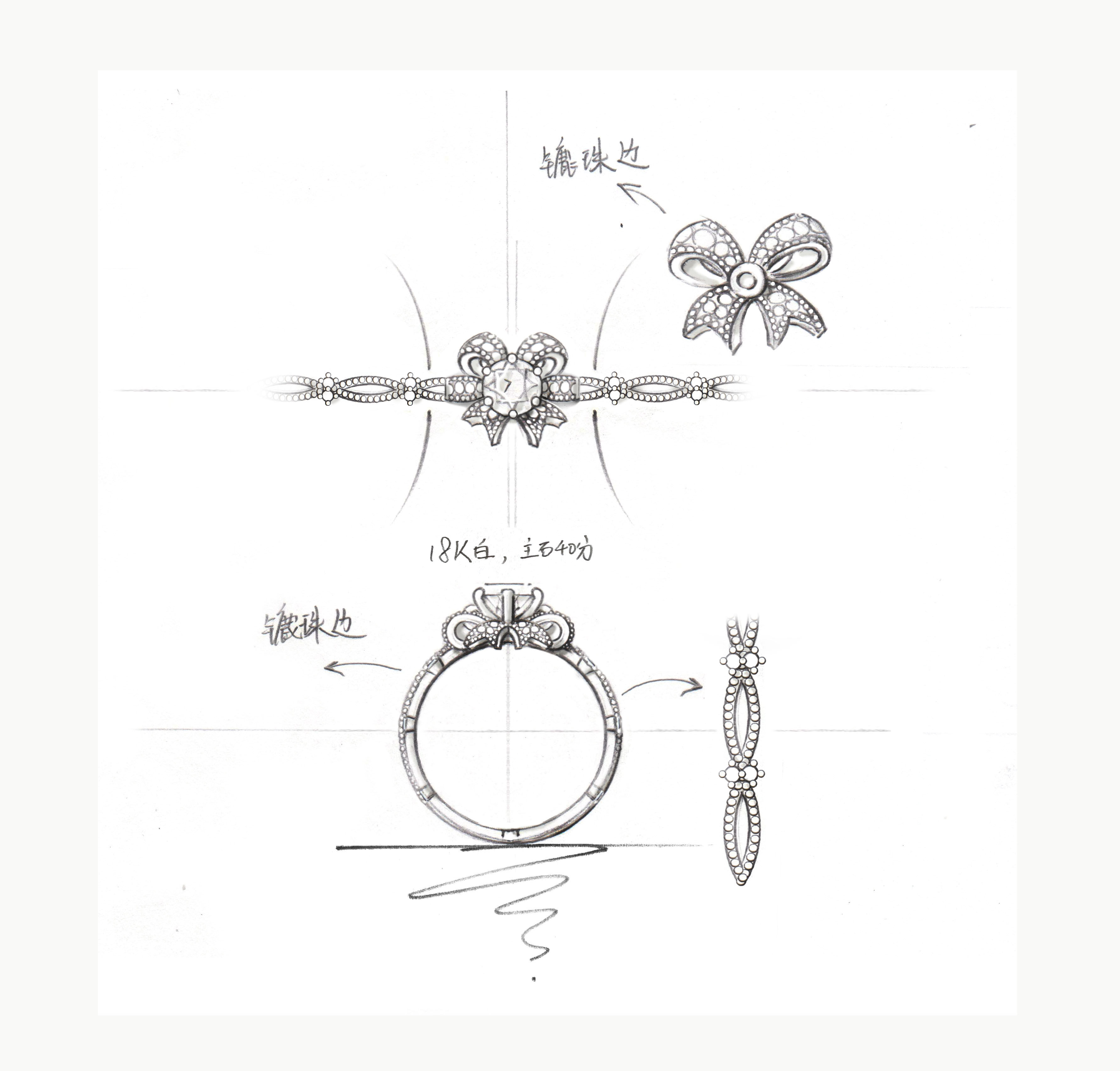 GIA nude drill 30 points 50 points a carat diamond jewelery custom design inlay processing wedding court-wedding ring-Taobao