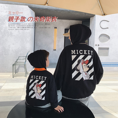 Семейные футболки ivan家童装2021新款时尚米奇一家三口亲子装卫衣连帽母子母女装潮