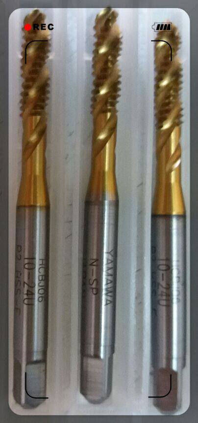 Japan YAMawa Steel with titanium plated spiral screw tap 10-24UNC 10-32 5 16-24 3 8-24UNF