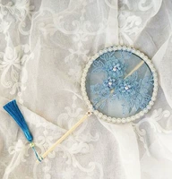 Трехмерный, синий, с вышивкой, в цветочек