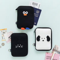 Korean romane cute family travel multi-compartment passport bag ID card holder cash receipt storage bag