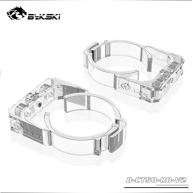 Bykski B-CT50-RB-V2 透明锁死扣具 牢固防掉卡子50mm圆柱水箱用