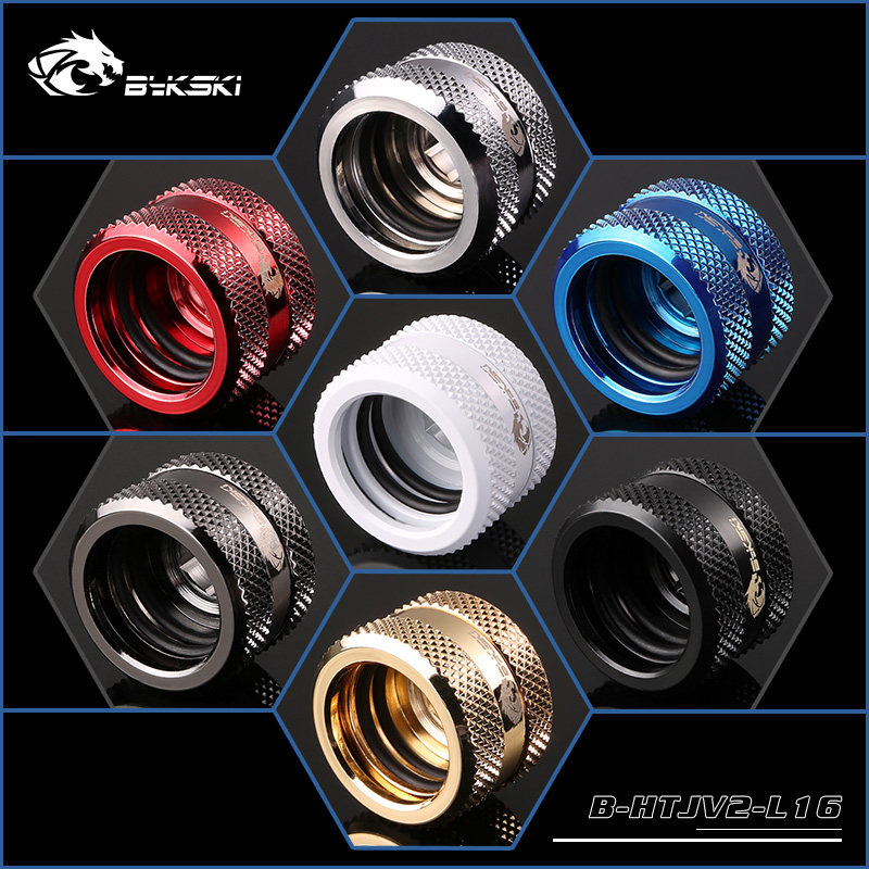 Bykski B-HTJV2-L16 16mm精品钻石纹硬管快拧G1/4螺纹4层密封圈