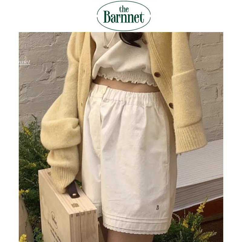 [Official Authentic Product] Korean the Barnnet New Loose Casual Slimming High-Waisted Ruffled Shorts