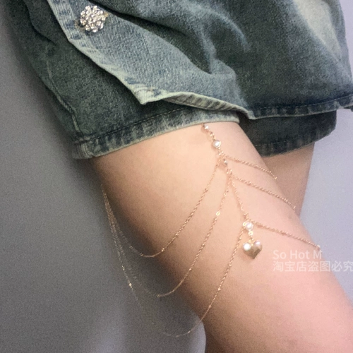 Сексуальная портупея на ногу, аксессуар, цепочка с кисточками